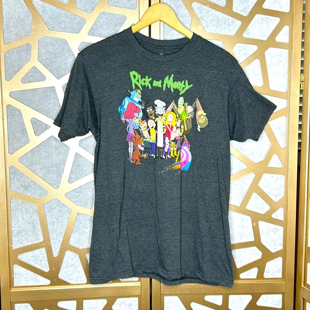 Rick and Morty Gray T-Shirt Graphic Tee  Men Ripple‎ Junction Adult Swim